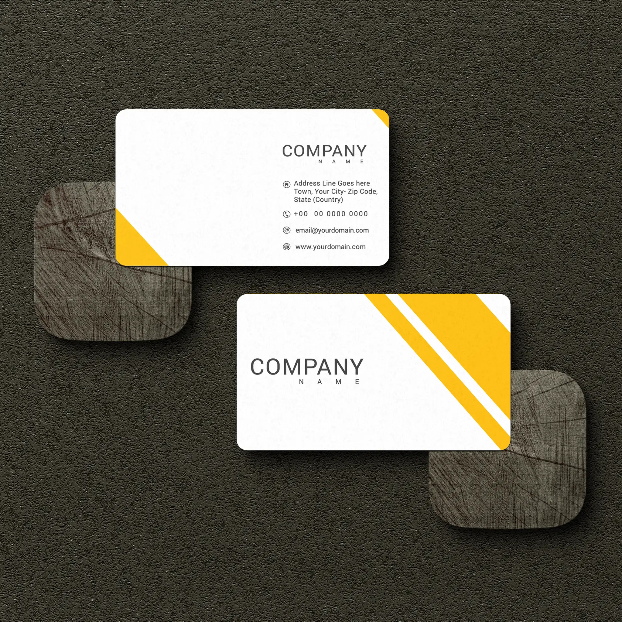 Minimalist Yellow Business Cards – Clean & Professional Design