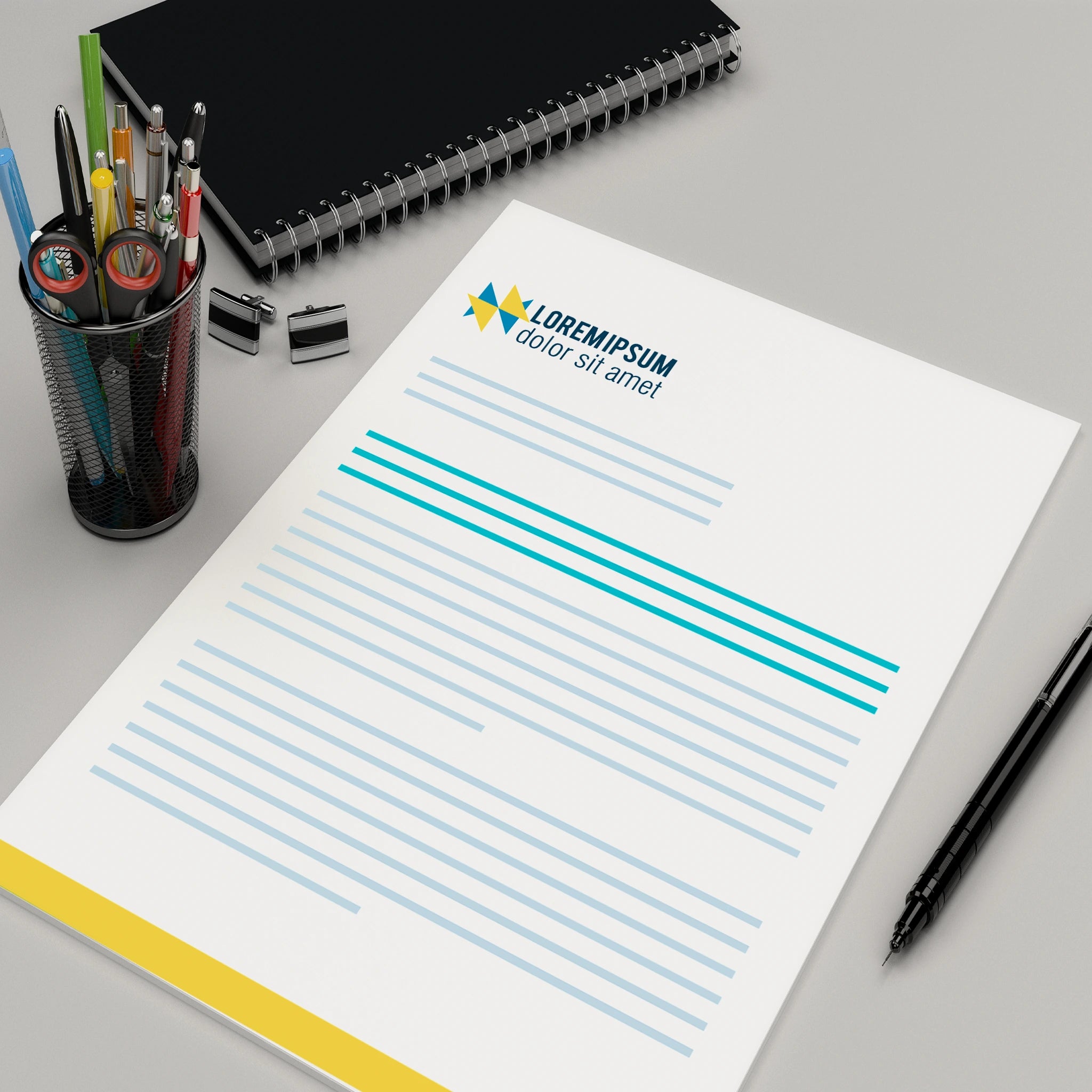 Geometric Business Letterhead – Bold & Professional