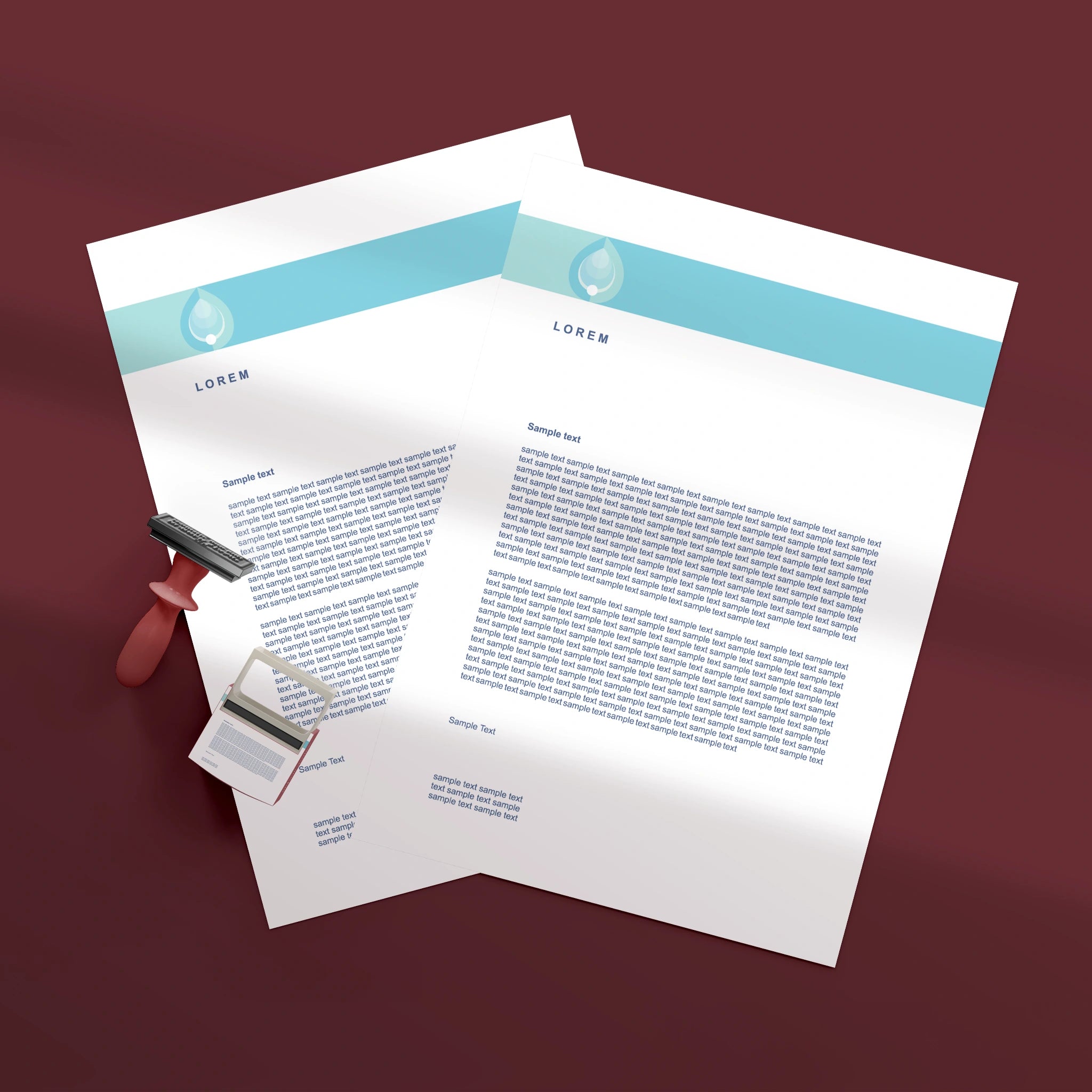 Elegant Blue Header Letterheads – Professional & Clean