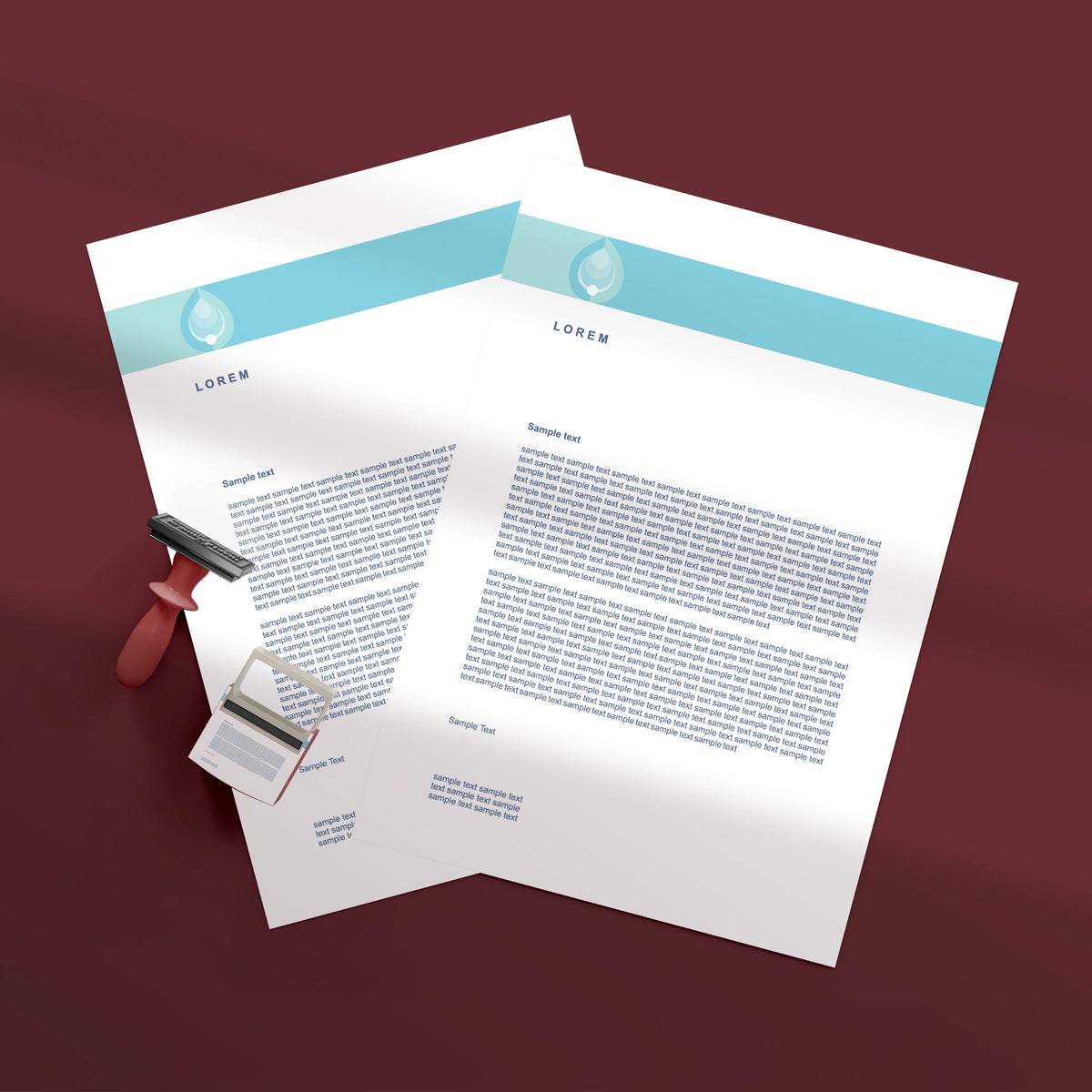 Elegant Blue Header Letterheads – Professional & Clean
