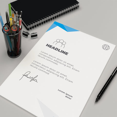 Blue & White Professional Letterhead – Clean & Corporate Design