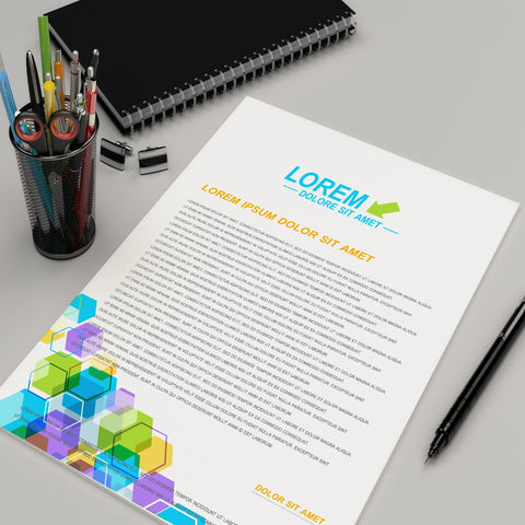 Vibrant Geometric A4 Letterheads – Standout Business Stationery