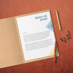 Blue & Gold Stationery Set – Custom Business Cards, Letterheads & Stamp