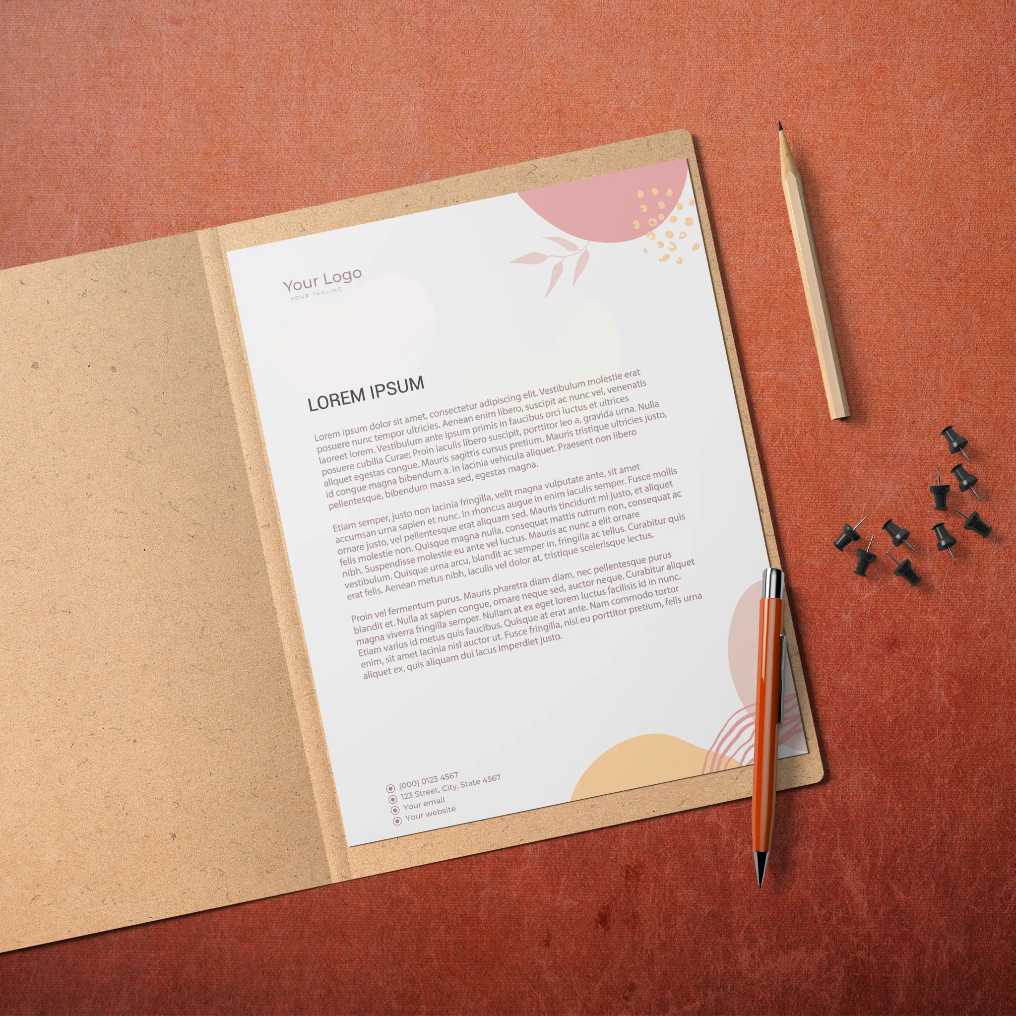 Minimalist Pastel Letterhead – Soft & Elegant Design