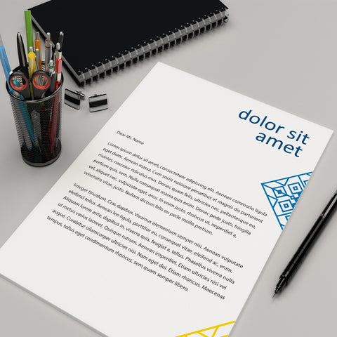 Elegant Blue & Yellow Letterheads – Modern & Professional