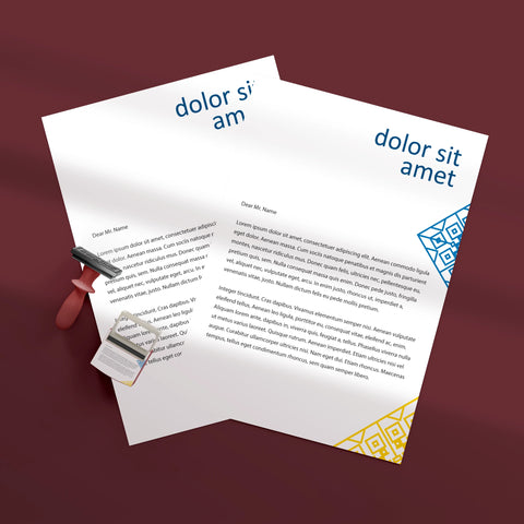 Elegant Blue & Yellow Letterheads – Modern & Professional