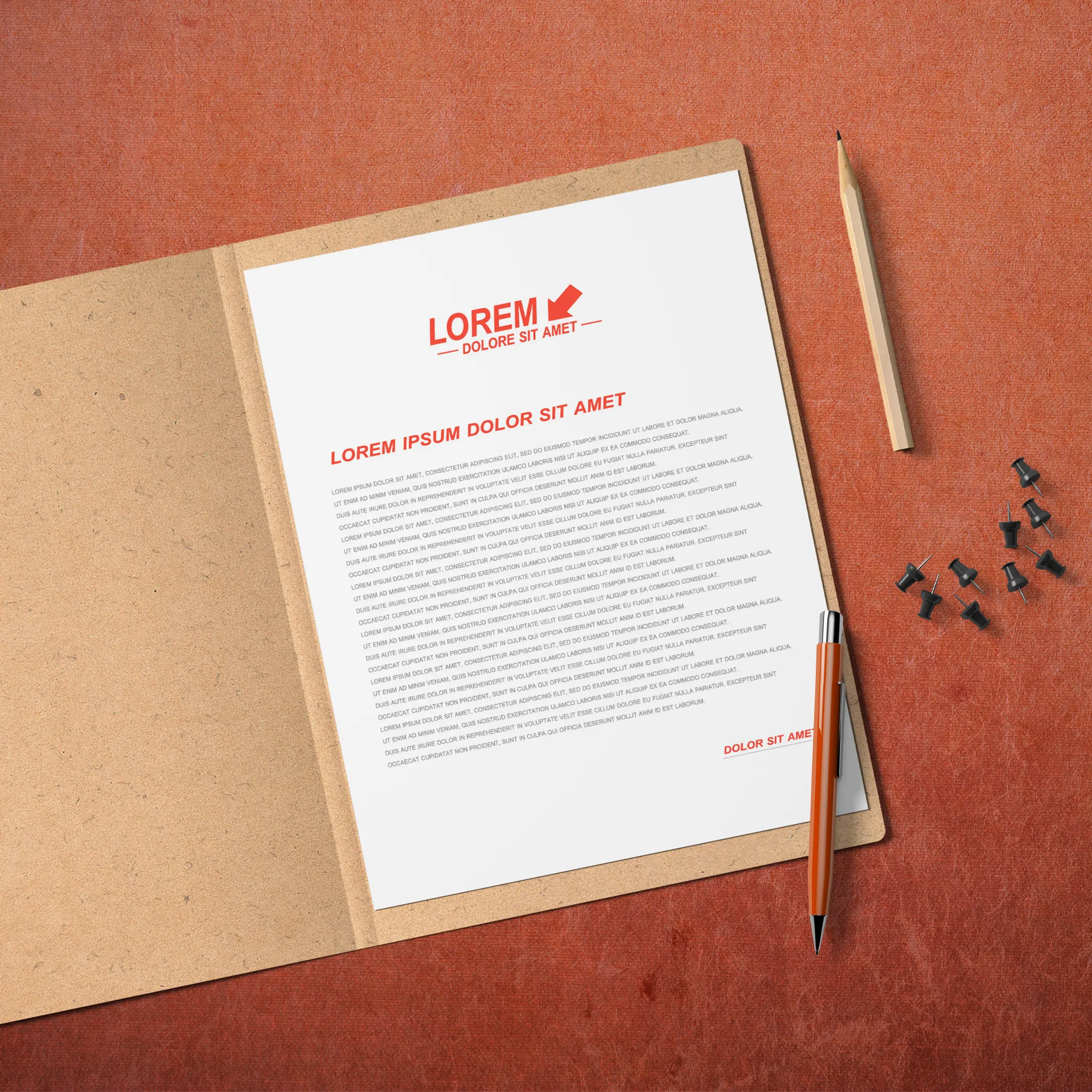 Minimalist Red Letterhead – Clean & Elegant