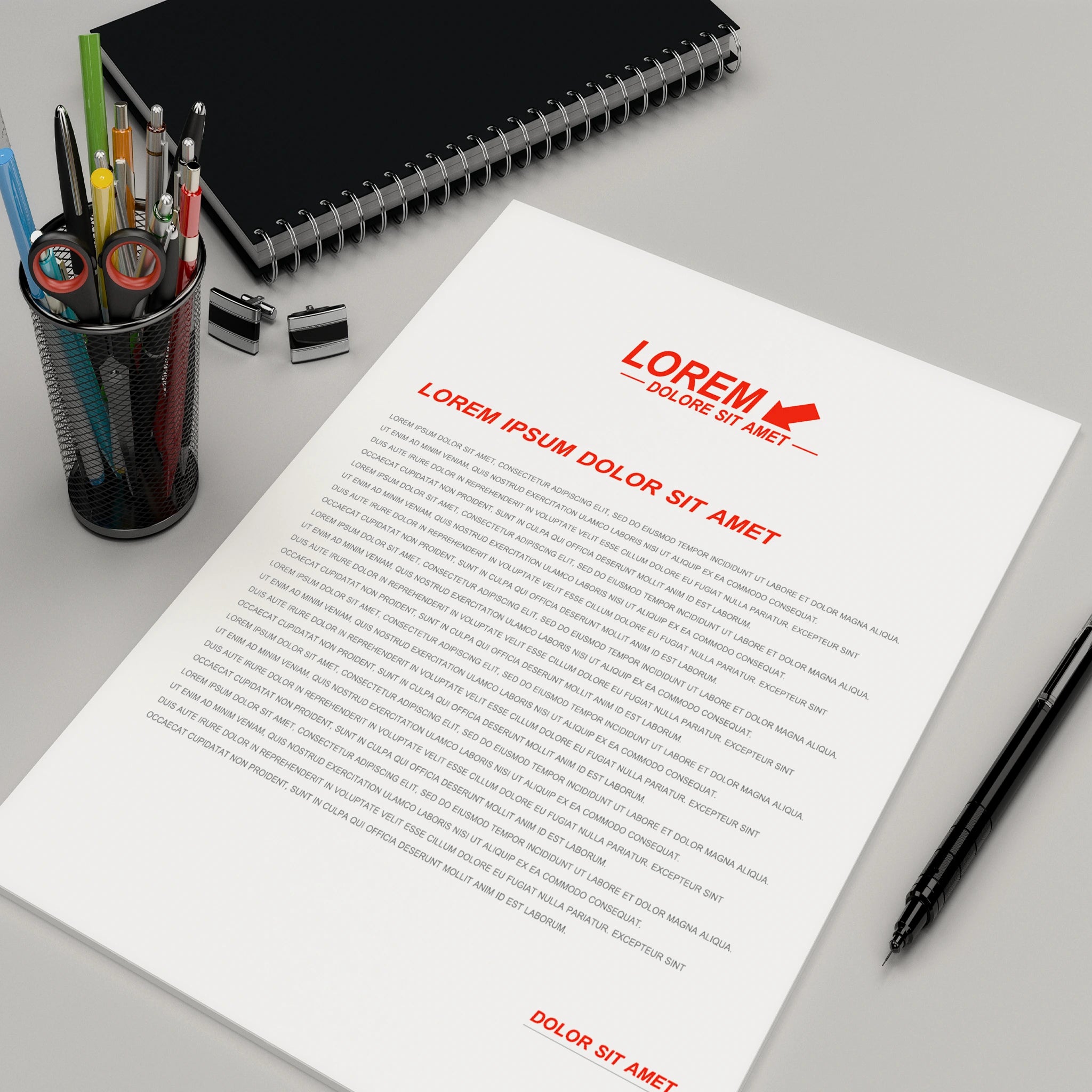 Minimalist Red Letterhead – Clean & Elegant