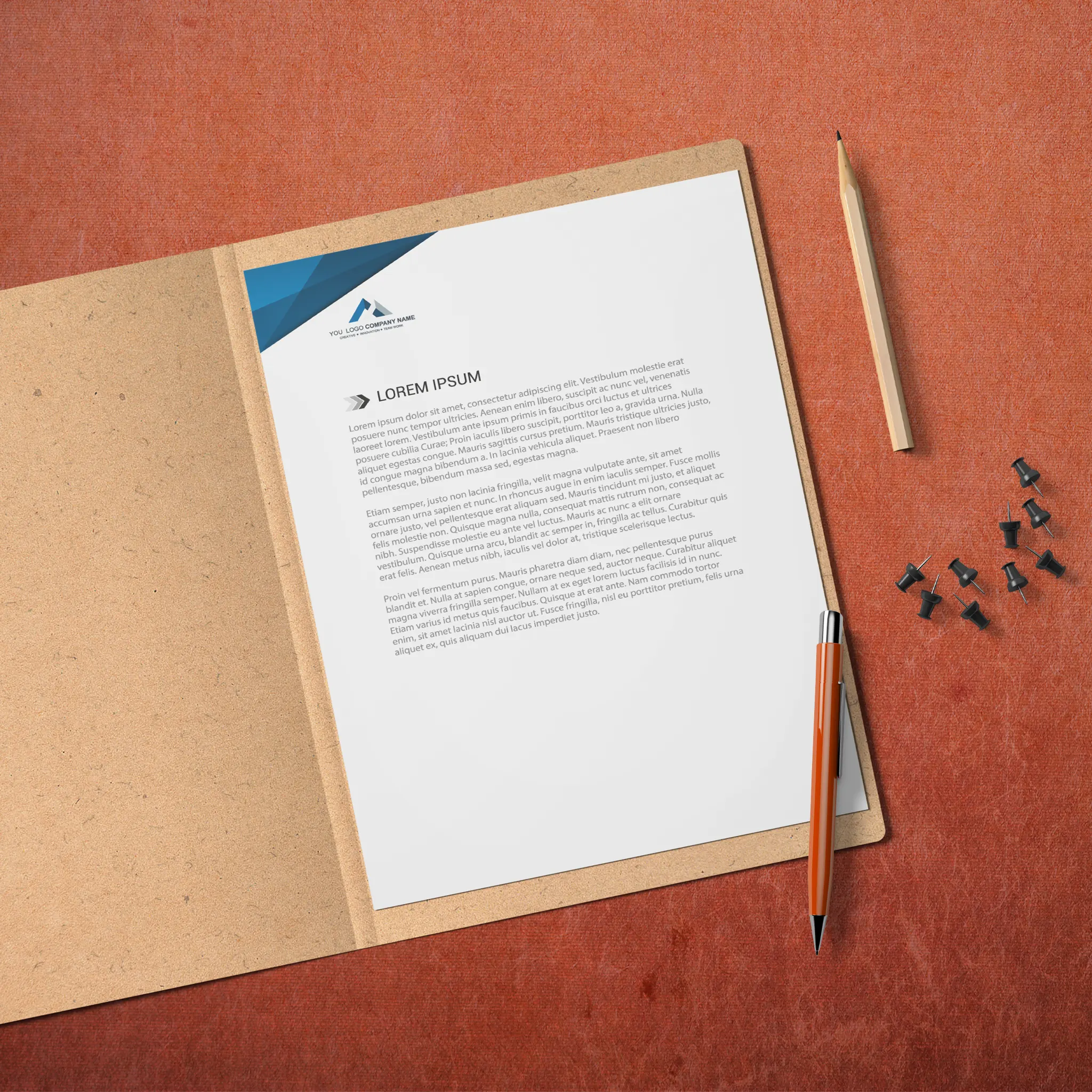 Modern Business Letterhead – Blue & Professional