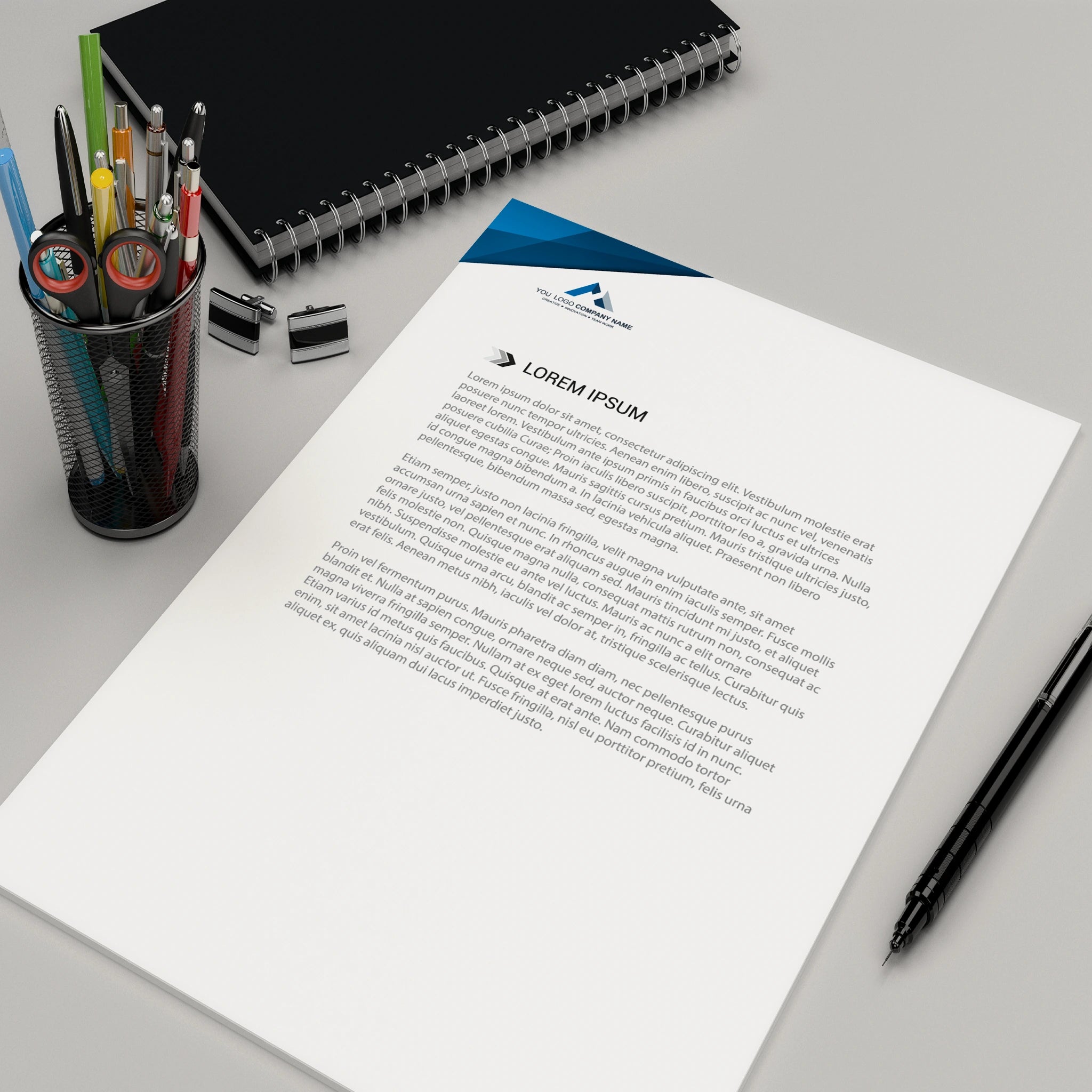 Modern Business Letterhead – Blue & Professional