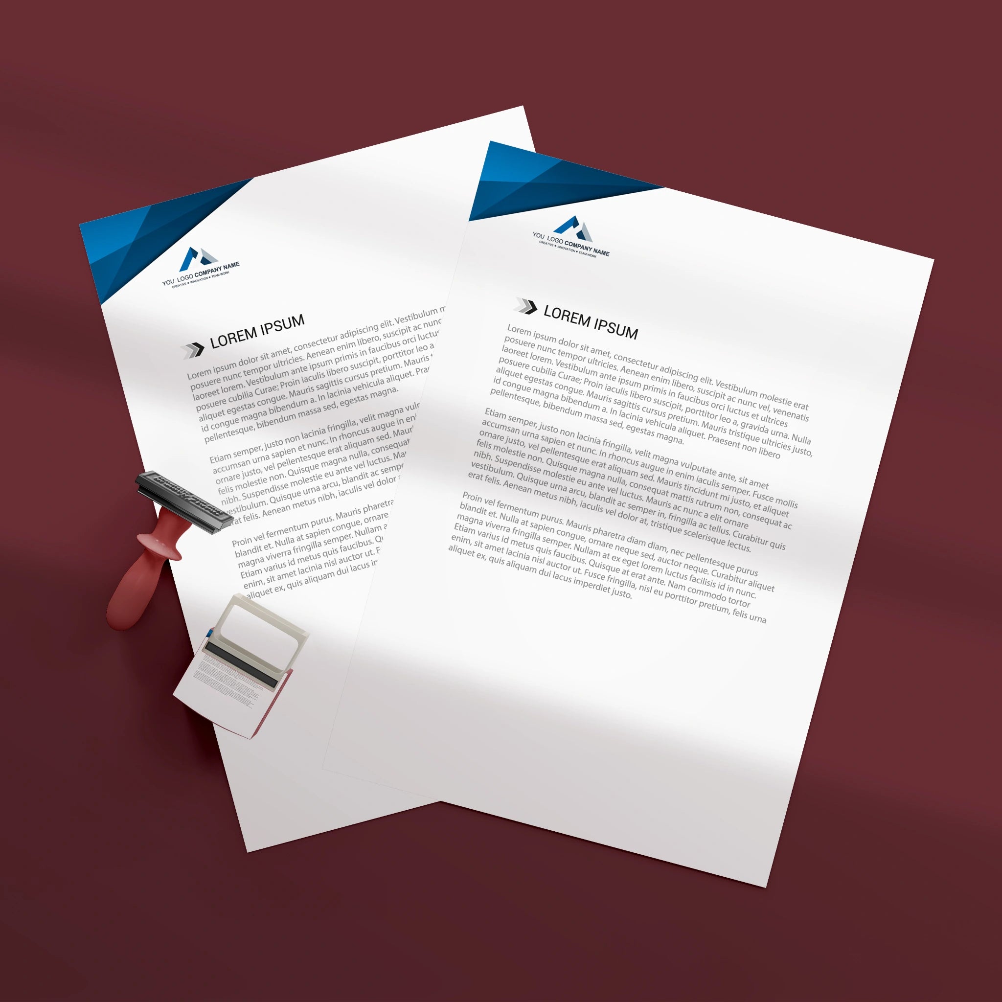 Elegant Dark Blue Corporate Stationery Bundle – Includes 6 Items