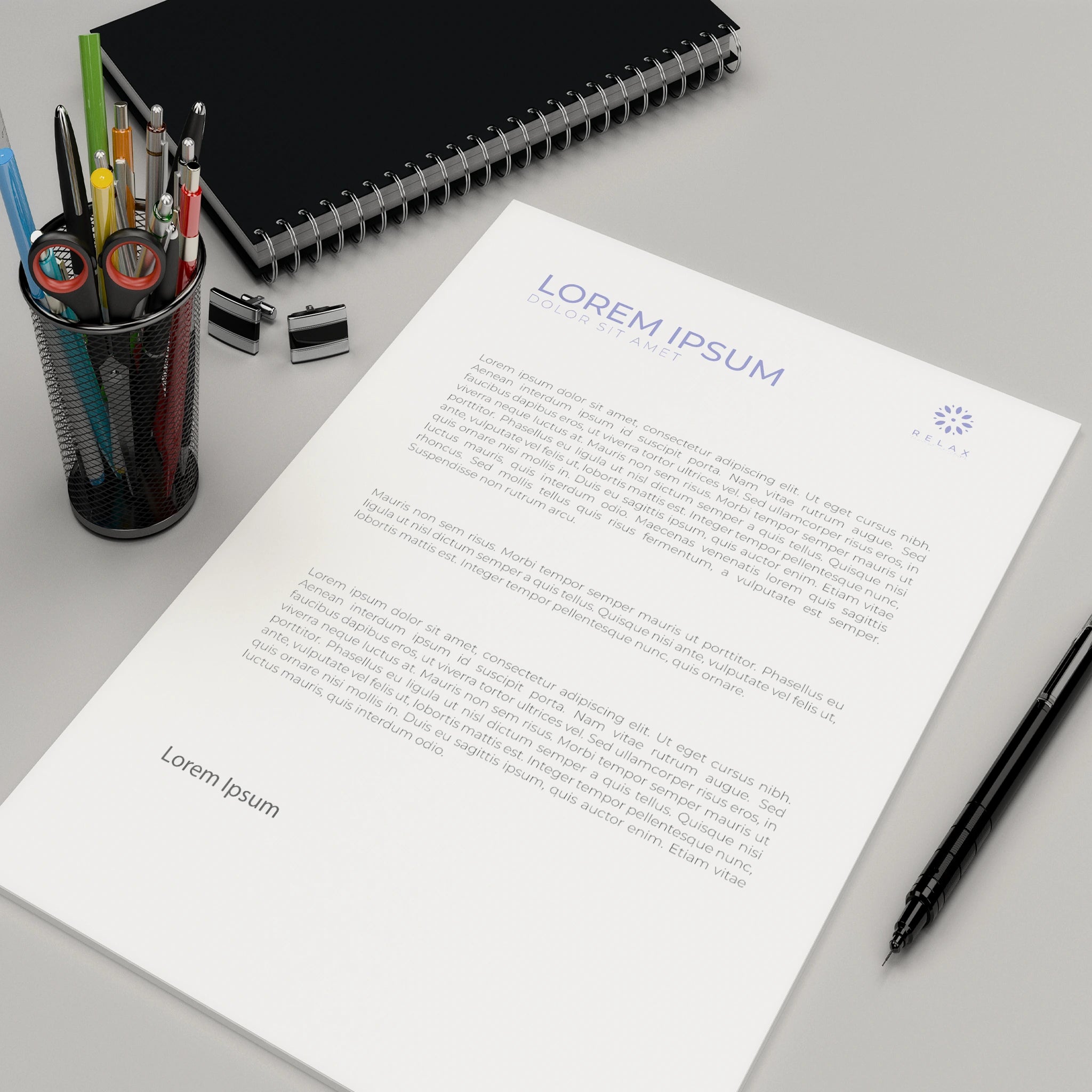 Minimalist Blue Letterhead – Professional & Stylish