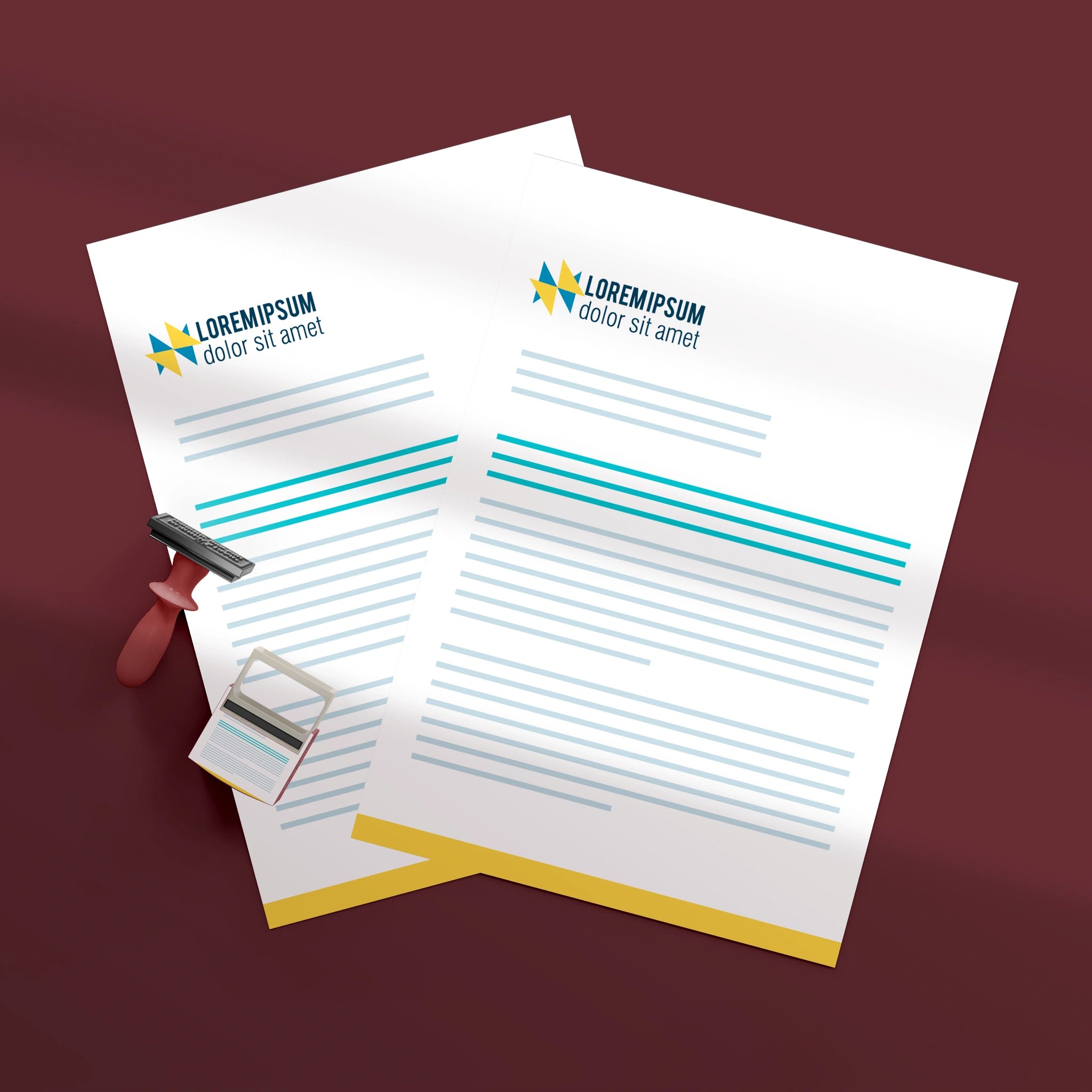 Geometric Business Letterhead – Bold & Professional