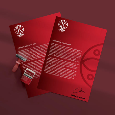 Bold Red Gradient Letterhead – Sleek & Professional
