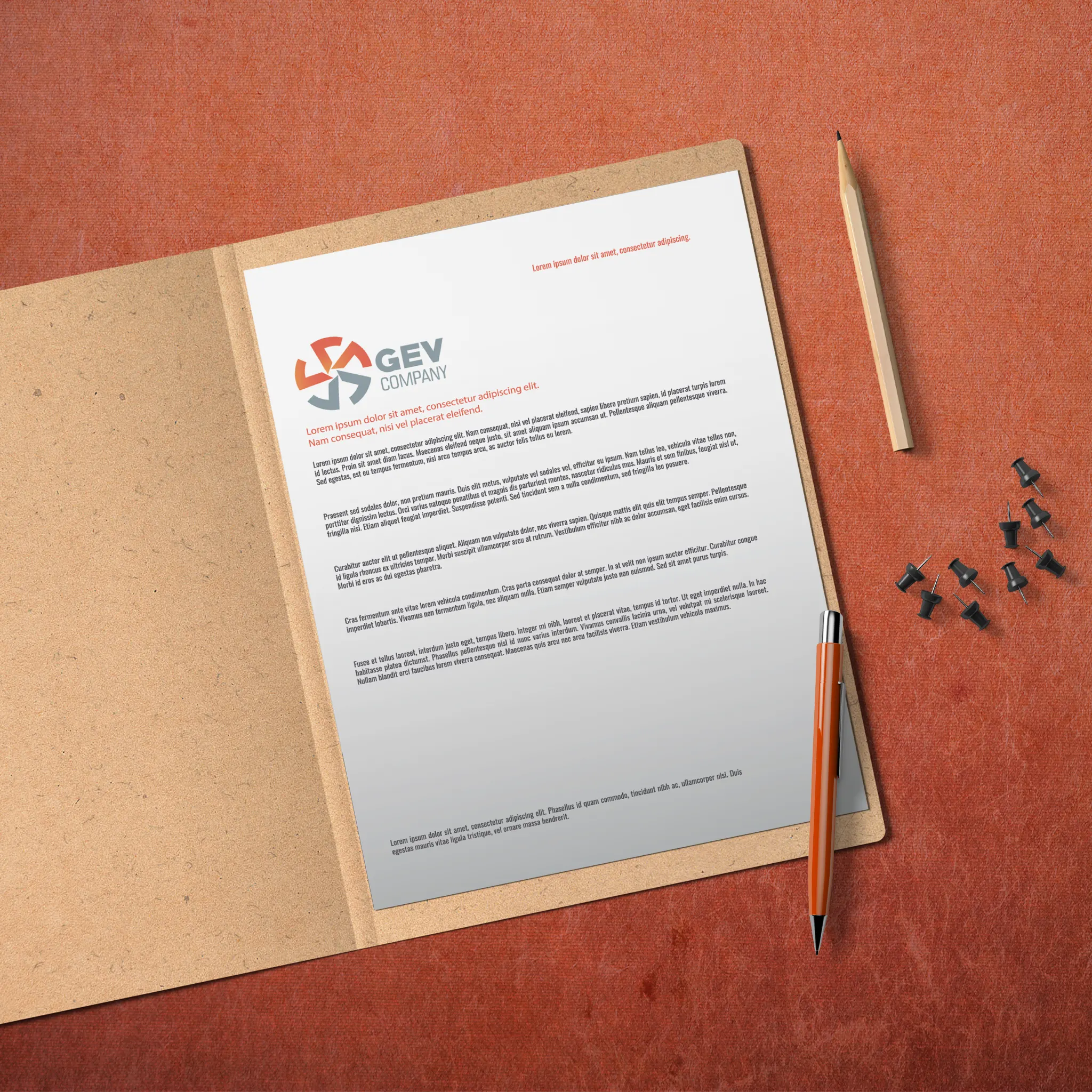 Gradient Business Letterhead – Corporate & Elegant