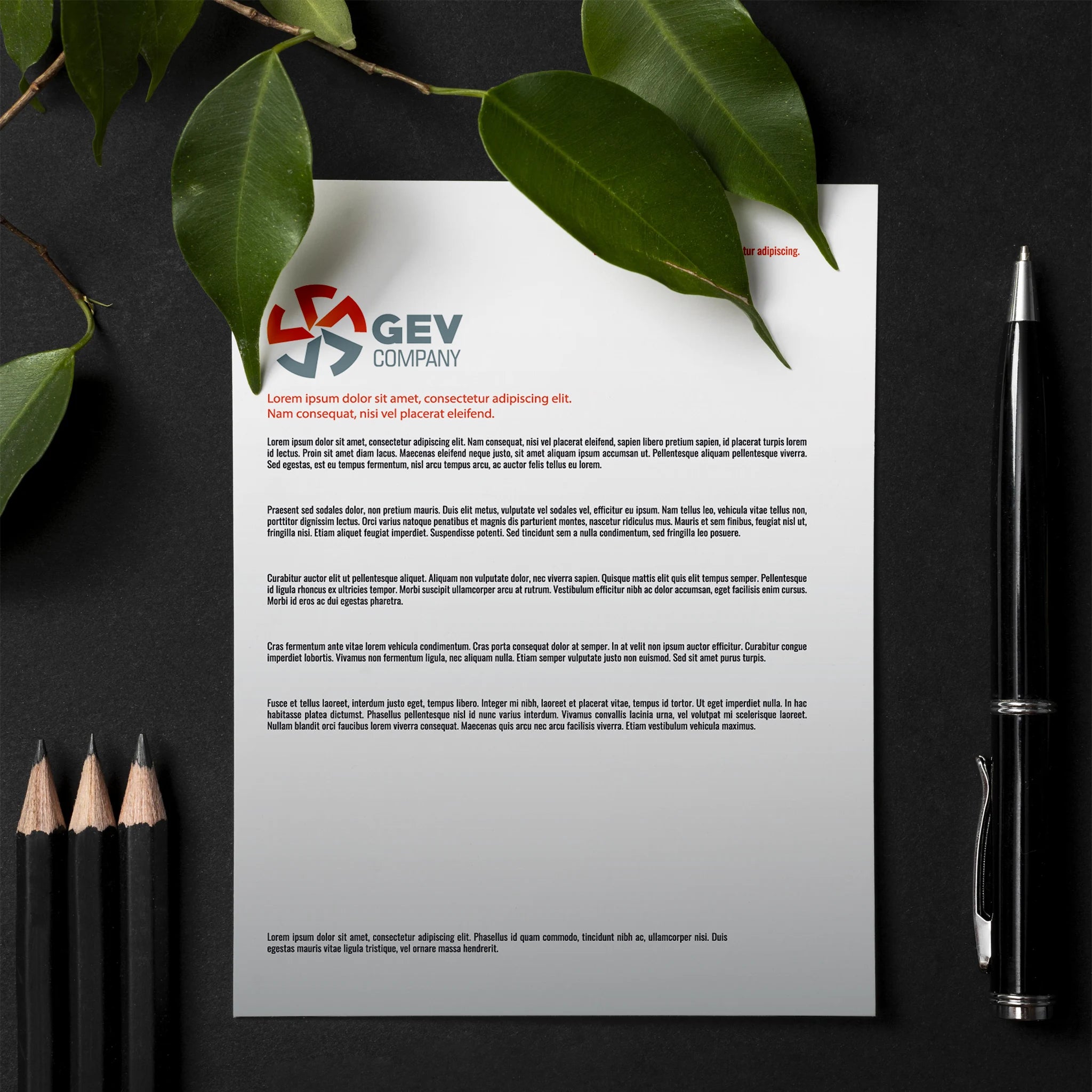 Orange & White Business Stationery Set – Business Cards, Letterheads & Stamp