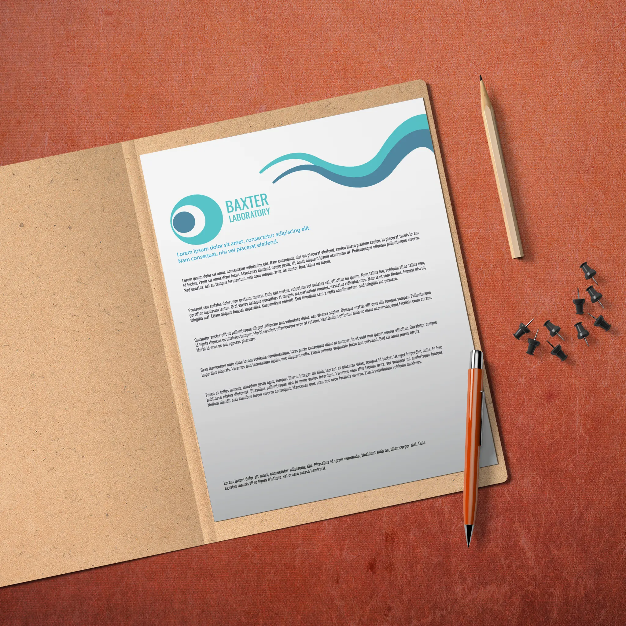 Blue Wave Business Stationery Set – Custom Business Cards, Letterheads & Stamp