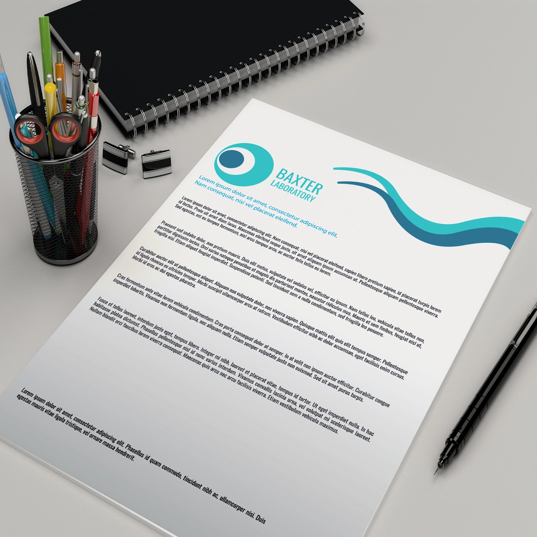 Baxter Laboratory Letterhead – Modern & Professional