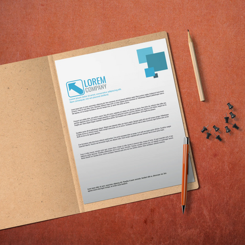 Modern Blue Square Corporate Stationery – Includes 6 Items