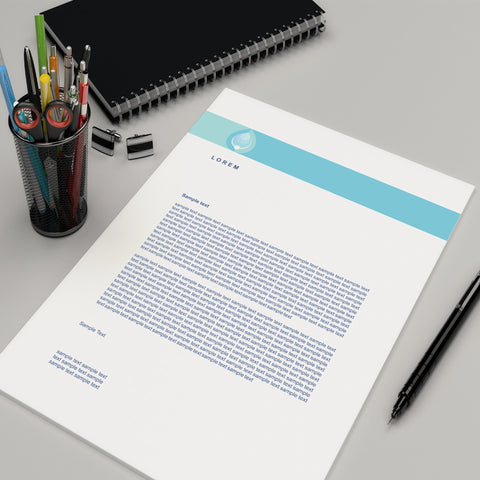 Elegant Blue Header Letterheads – Professional & Clean