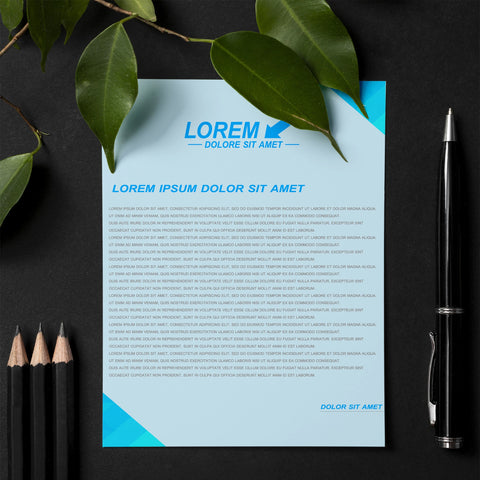 Professional Blue Themed Letterhead – Sleek & Modern Design