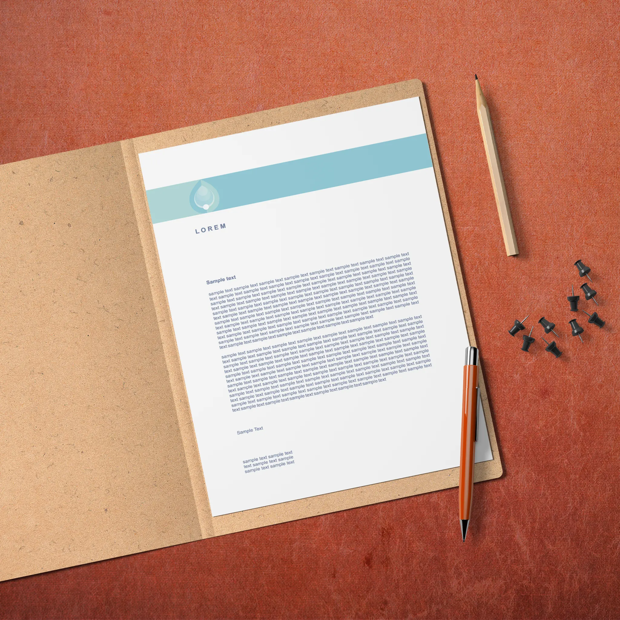 Elegant Blue Header Letterheads – Professional & Clean