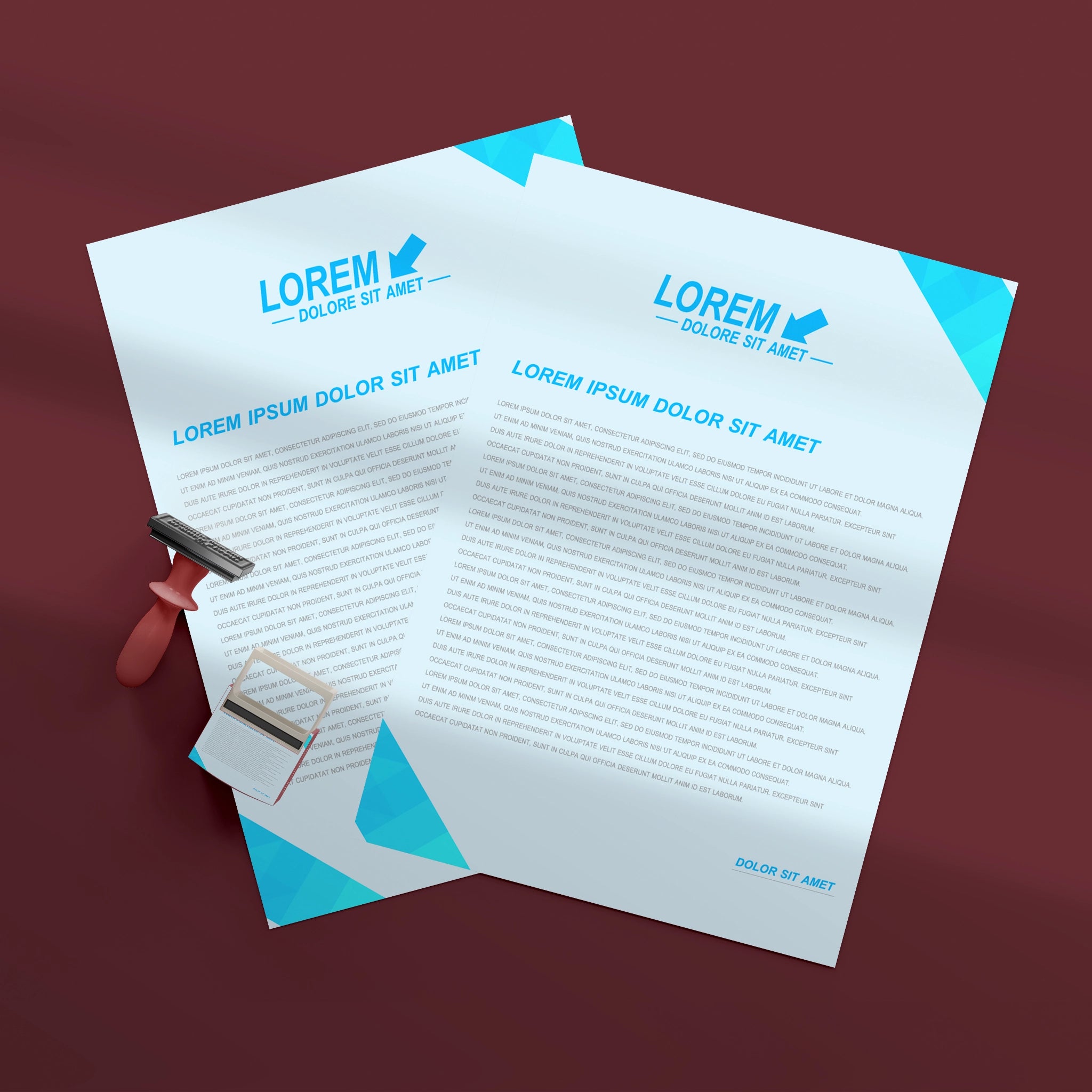 Professional Blue Themed Letterhead – Sleek & Modern Design