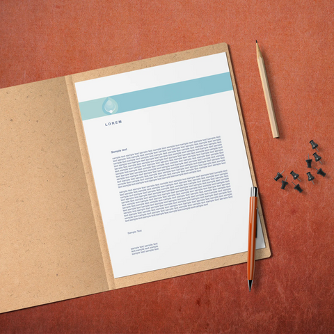 Elegant Blue Water-Themed Business Stationery Set – Business Cards, Letterheads & Stamp