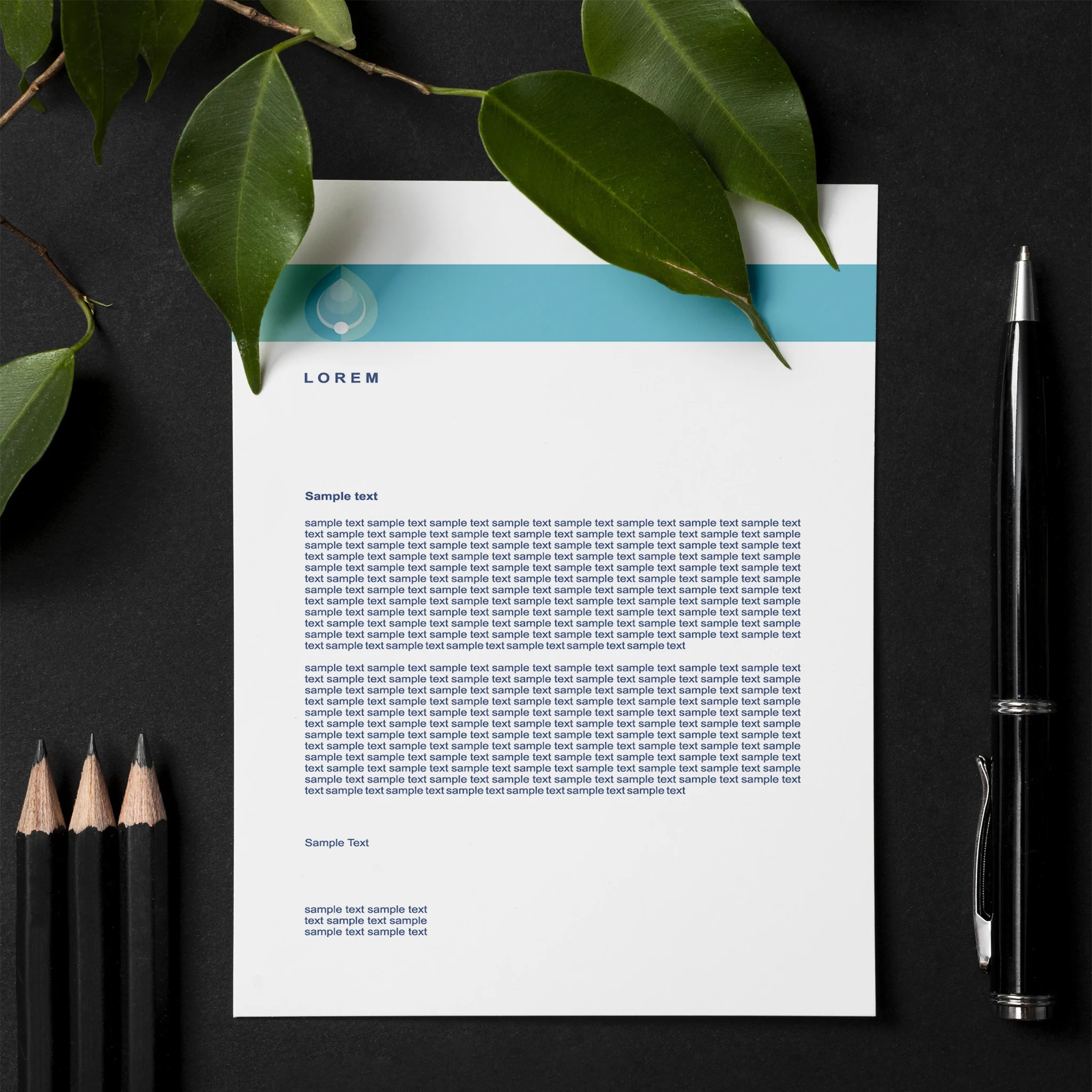 Elegant Blue Header Letterheads – Professional & Clean