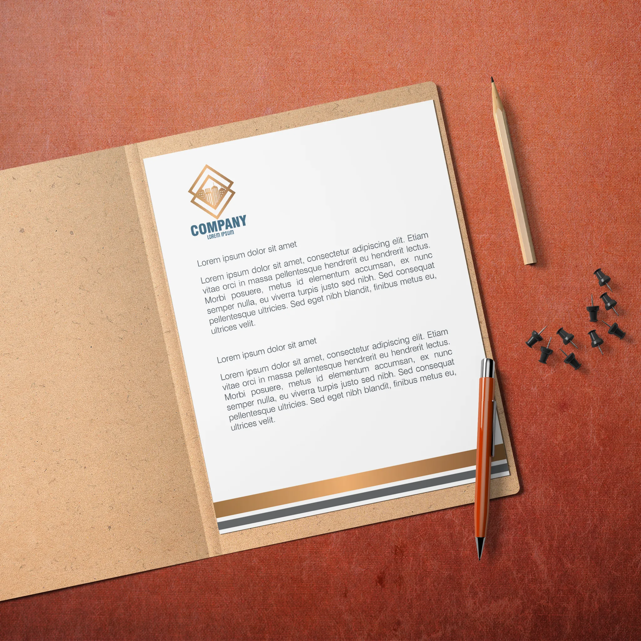 Gold-Accented Letterhead – Premium Business Stationery