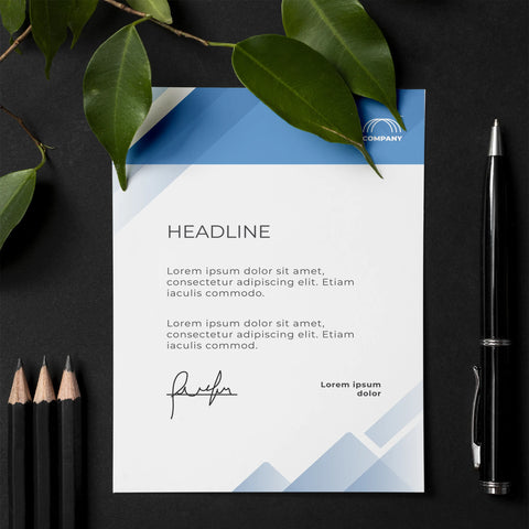 Modern Blue Geometric Letterhead – Corporate & Stylish