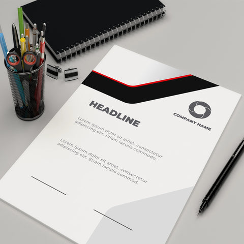 Black & Red Modern Letterhead – Sleek & Professional Design