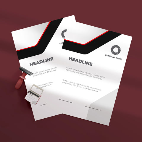 Black & Red Modern Letterhead – Sleek & Professional Design