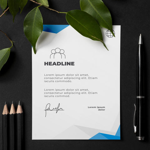Blue & White Professional Letterhead – Clean & Corporate Design