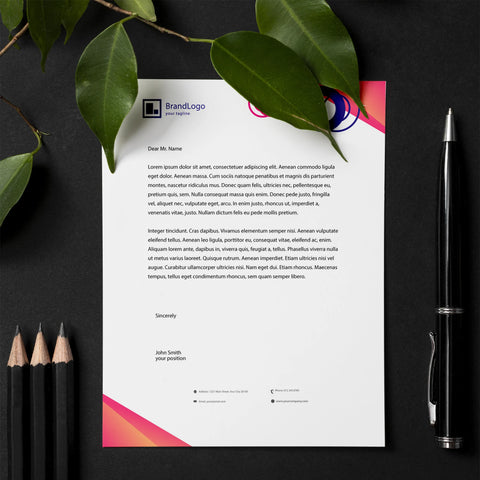 Modern Gradient Business Letterhead – Sleek & Vibrant Design