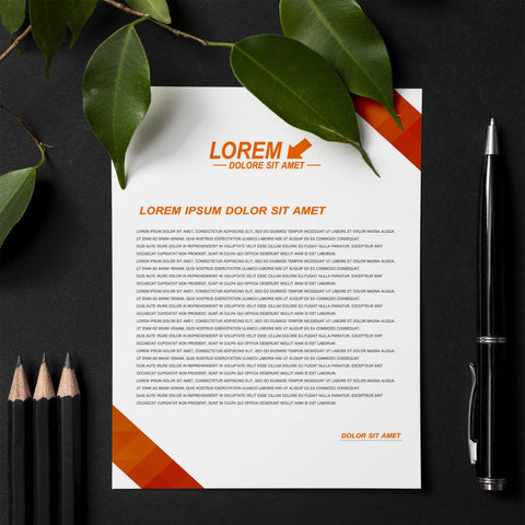 Orange Geometric Business Letterhead – Professional & Bold