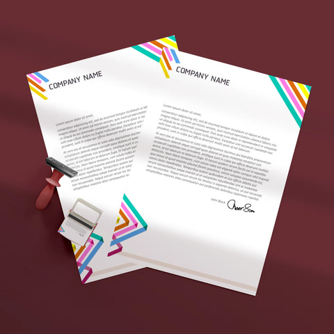 Colorful Striped Business Letterhead – Vibrant & Professional