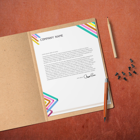 Colorful Striped Business Letterhead – Vibrant & Professional