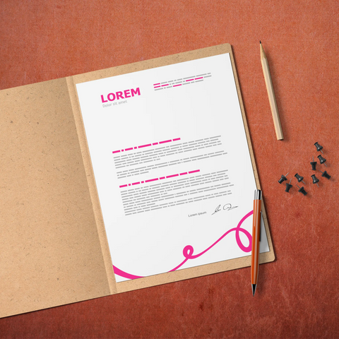 Elegant Pink Swirl Letterhead – Stylish & Modern