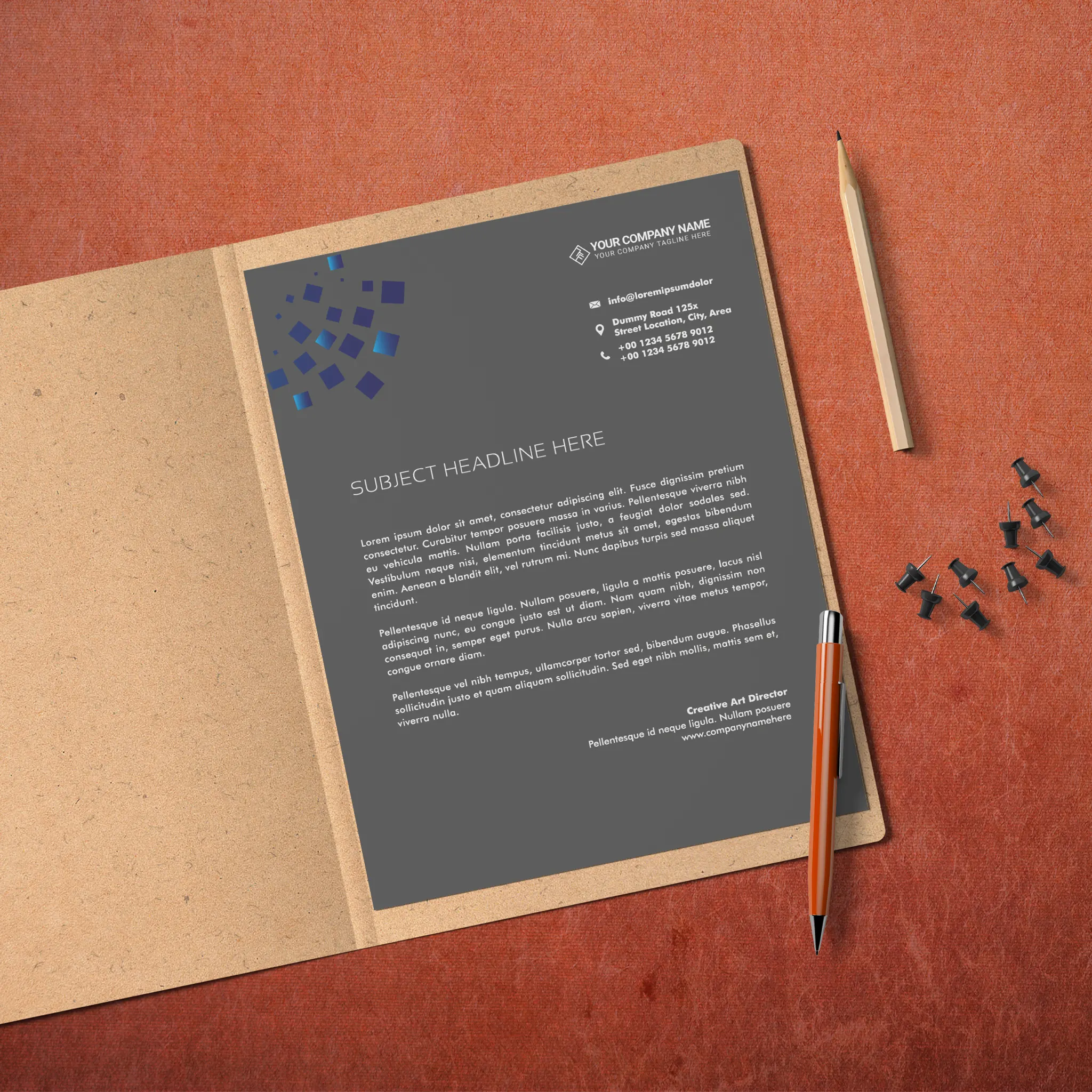 Luxury Black Letterhead – Premium & Elegant Design