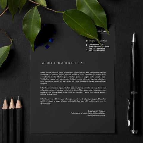 Luxury Black Letterhead – Premium & Elegant Design