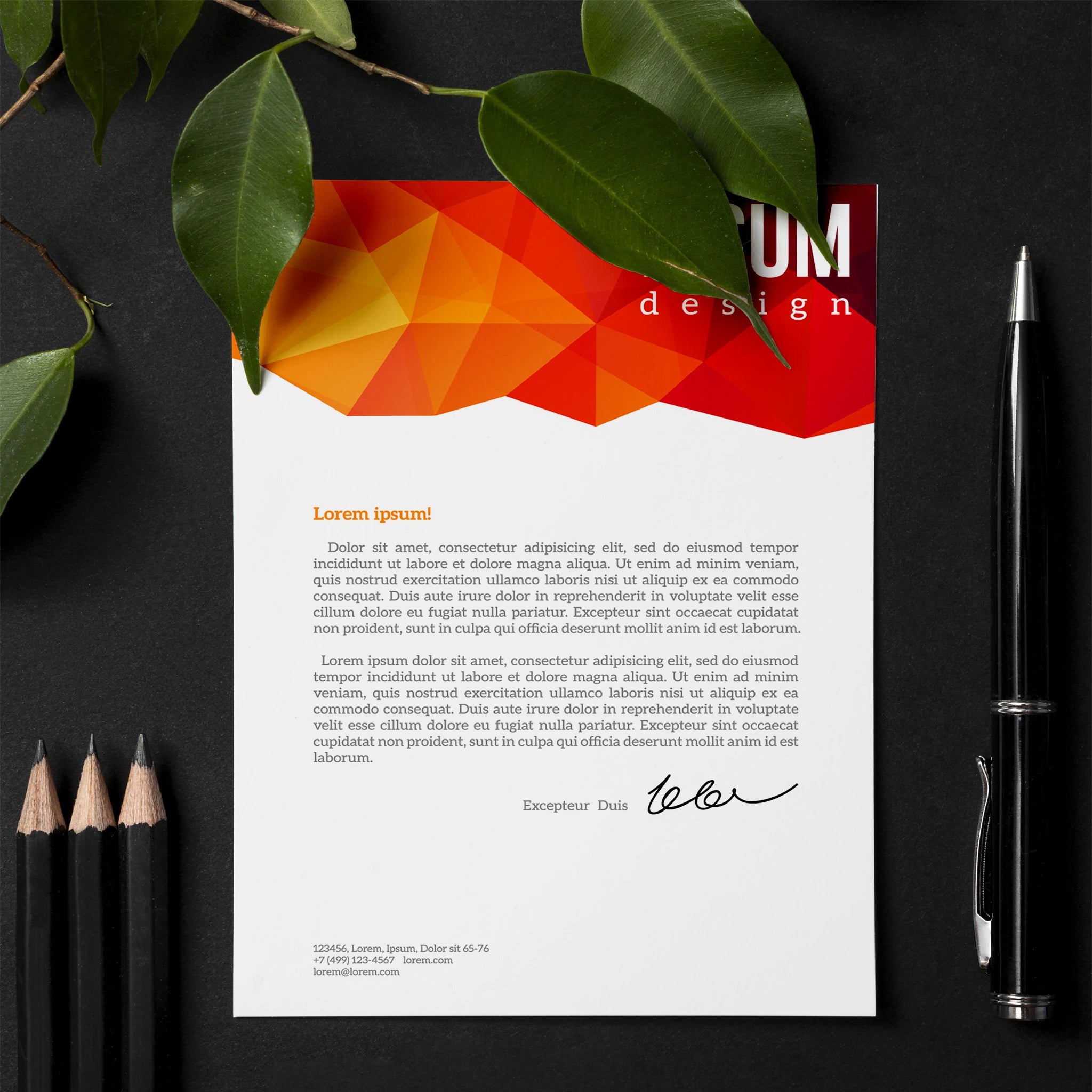 Vibrant Geometric Letterhead – Modern & Bold Design