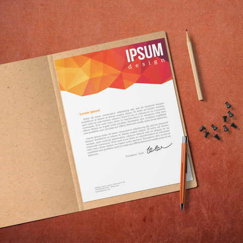 Vibrant Geometric Letterhead – Modern & Bold Design