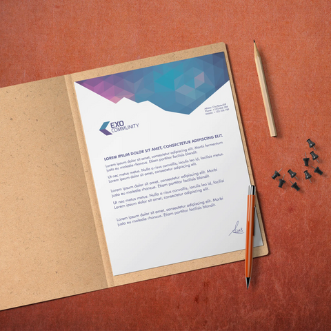 Modern Geometric Letterhead – Premium Business Stationery