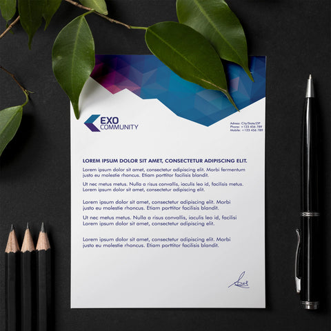 Modern Geometric Letterhead – Premium Business Stationery