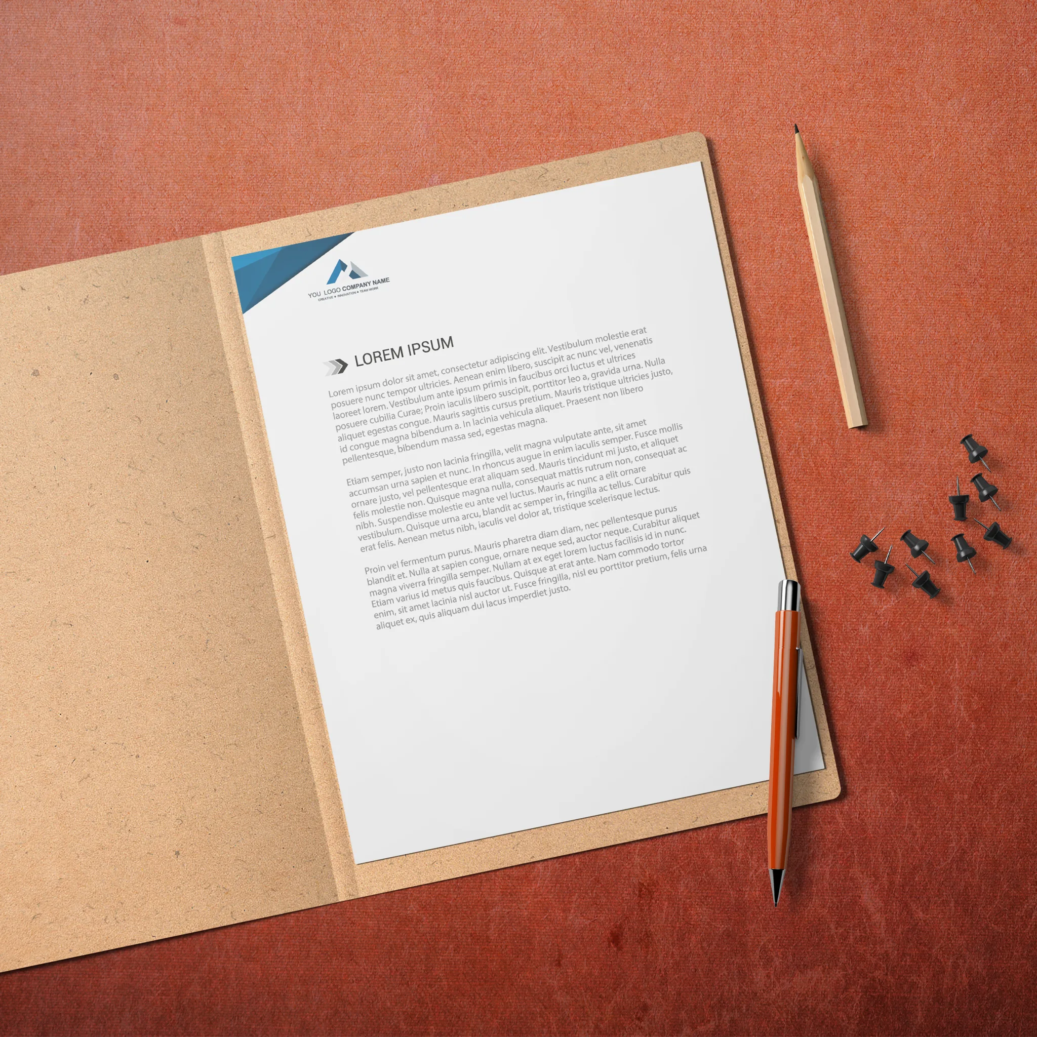 Blue-Tone Corporate Letterhead – Modern Business Stationery