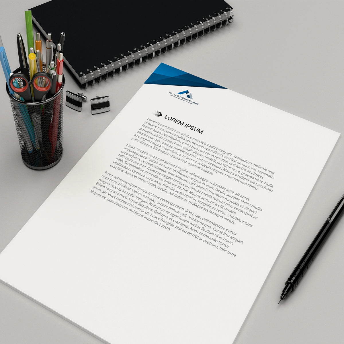 Blue-Tone Corporate Letterhead – Modern Business Stationery