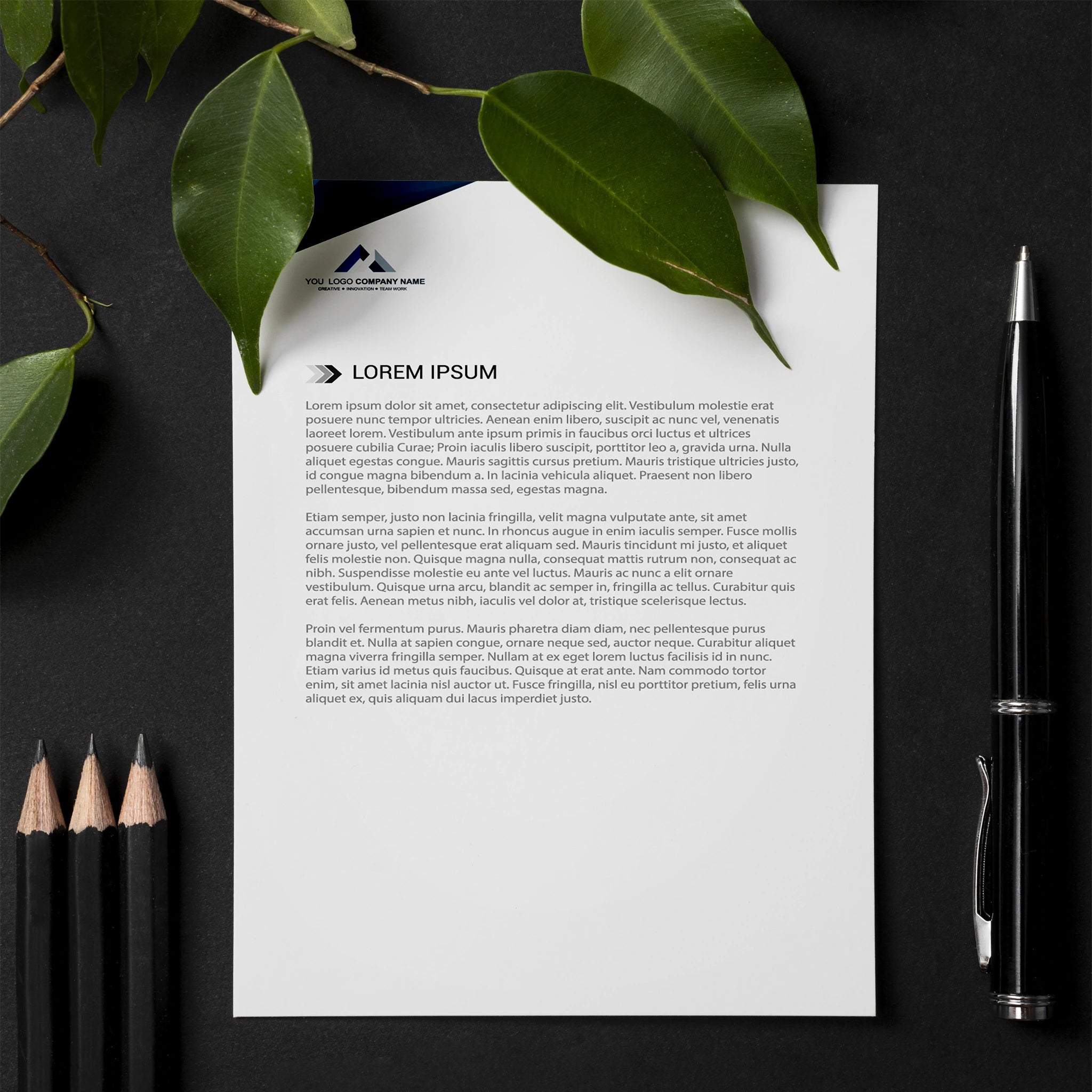 Blue-Tone Corporate Letterhead – Modern Business Stationery