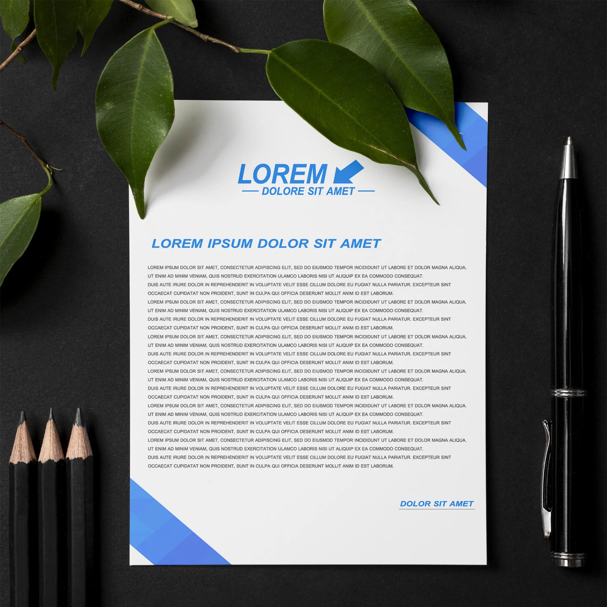 Sleek Blue A4 Letterheads – Professional Business Letterhead Printing