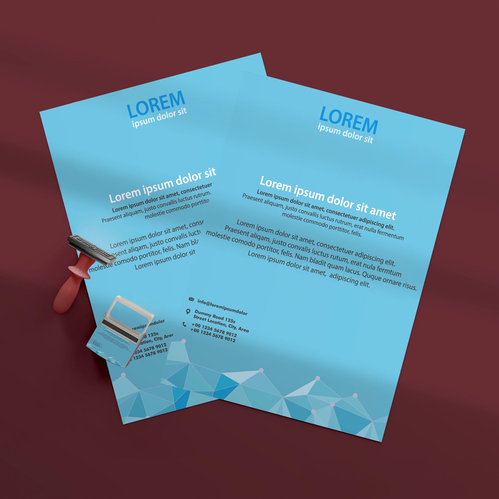 Modern Blue Business Letterhead – Geometric & Professional
